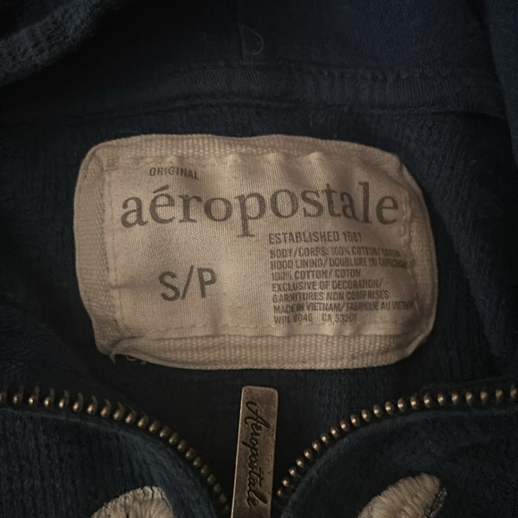 Aéropostale Navy Blue Half-Sleeve Hoodie - Picture 3 of 4